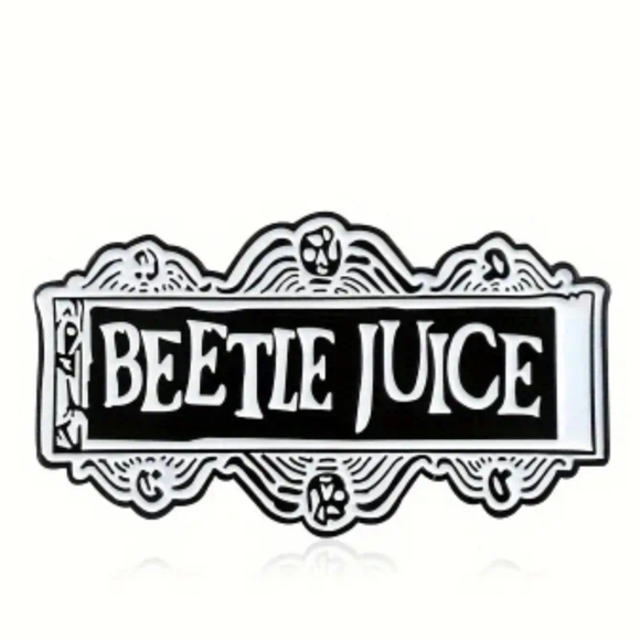 Beetlejuice Cartoon Logo Enamel Pin - Picture 3 of 4